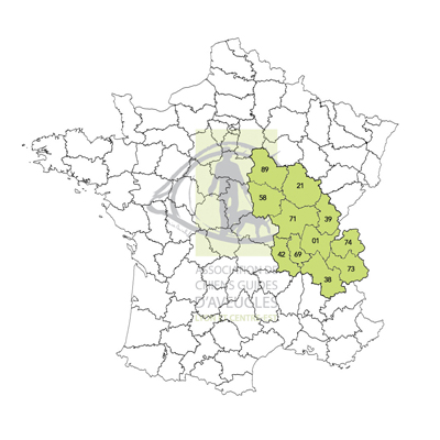 Carte de France de notre territoire d'actions.